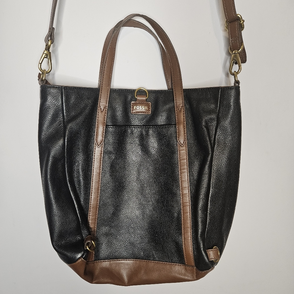Fossil Black and Brown Crossbody Bag